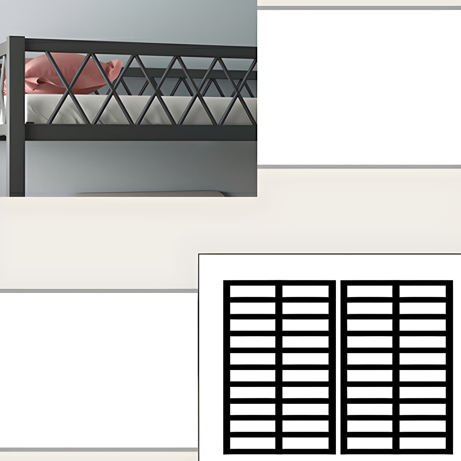 Modern Wood/Metal Bed with Light Wood Tone & Tall Clearance Storage Cabinets thumbnail 9