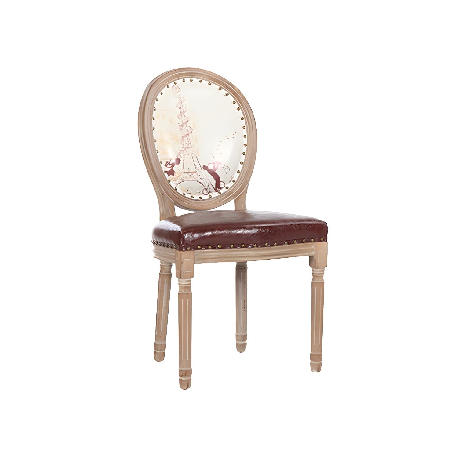 French Country Upholstered Armless Chair Home Solid Wood Dining Chair thumbnail 4
