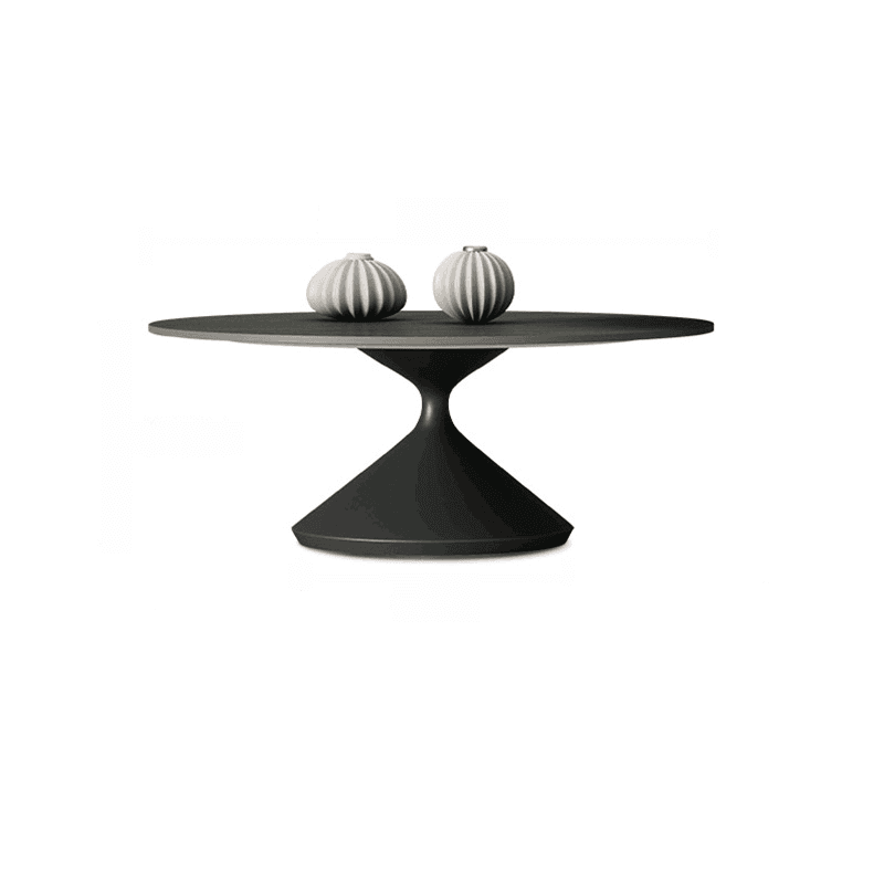 Single/Nesting Postmodern Circular-shaped Chalk/Ink Sintered Stone Pedestal Base Side Table thumbnail 11