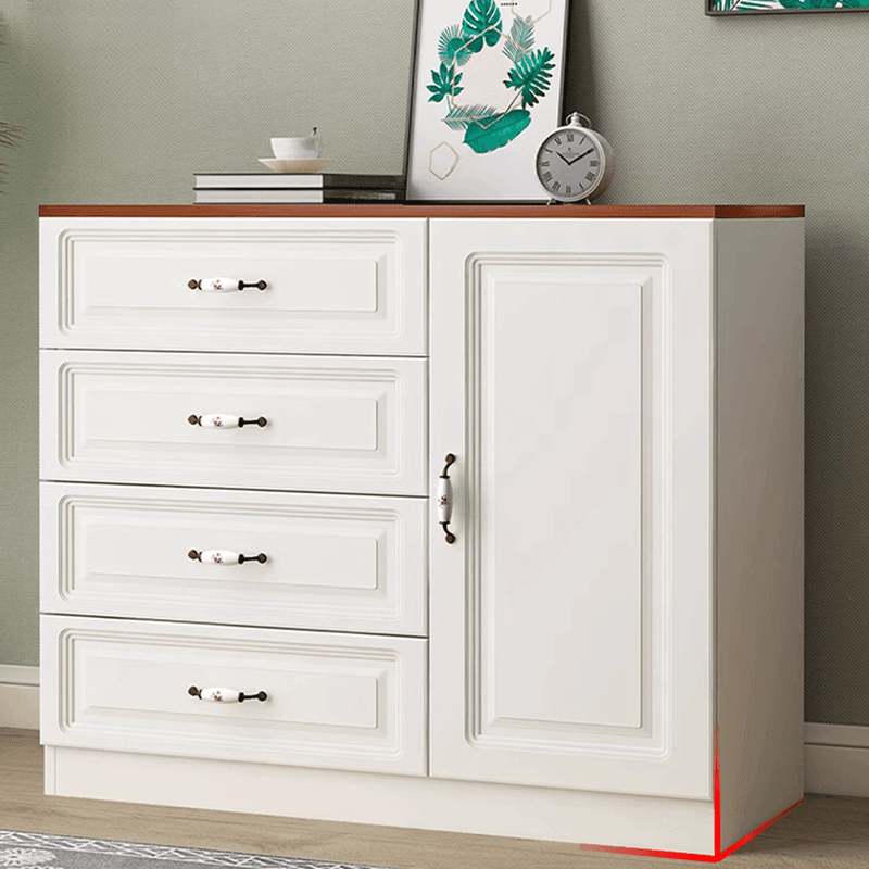Sleeping Room Use Trendy White Wood Wardrobe Chest with Shelves thumbnail 4