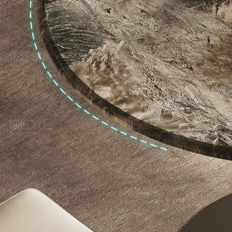Art Deco Multi-Color Rounded Dining Table with Stone Top, Scratch-immune, Standard Height, Seats 2 thumbnail 10