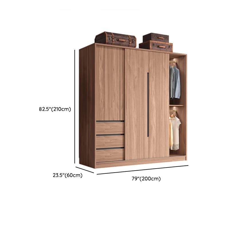 Modern Simple Style Sand Manufactured Wood Self-supporting Wardrobe with Soft Close Drawer, Interior Shelves & Soft Close Door thumbnail 14