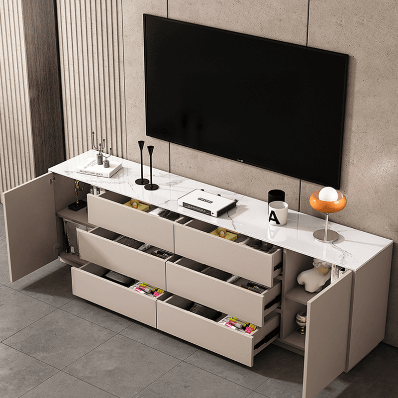 2-Door & 6 Drawers Rectangular TV Stand with Changeable Shelf for Sitting Room, 3 Tiers thumbnail 16