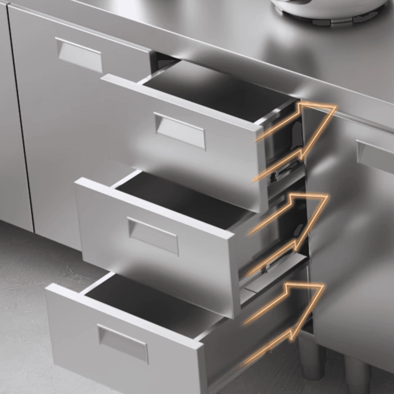 Simple Metallic Alloy Standard/Narrow Buffet Table with 2 Shelves, 4 Doors/3 Doors/2 Doors & Functional Storage Cabinet thumbnail 7