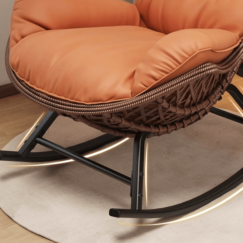 Simple Upholstered Rocking Seat with Scratch-tolerant Padded Design and Ottoman thumbnail 14