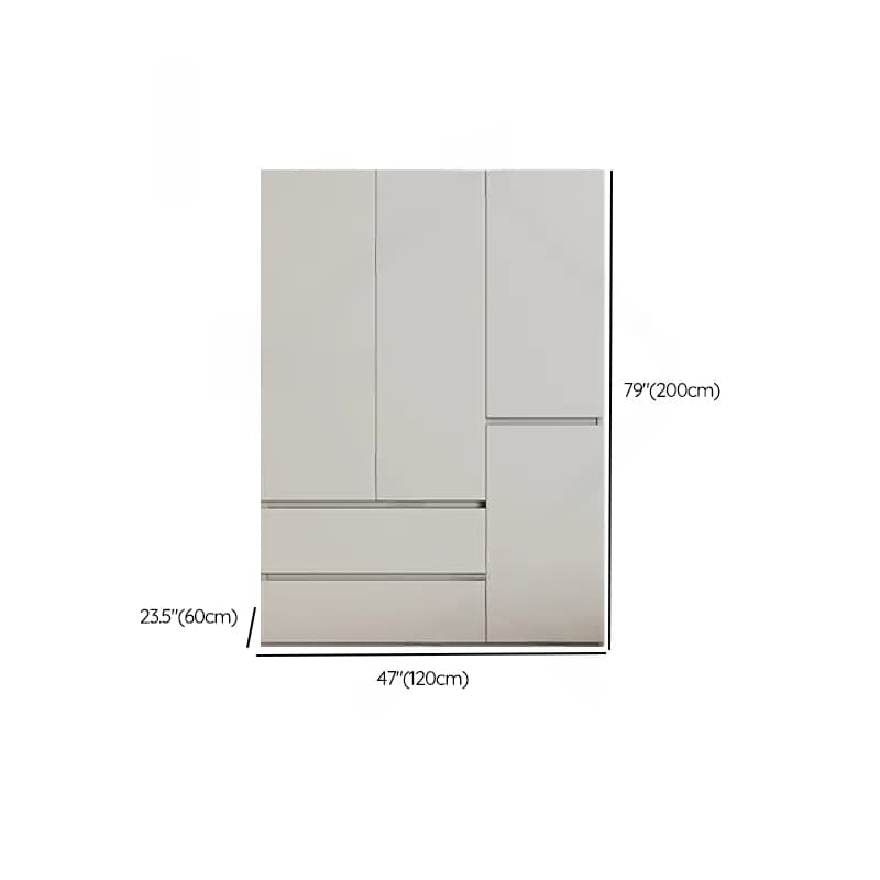 Cream Trendy Reclaimed Wood Wardrobe Armoire with Soft Close Drawer, Soft Close Door, Interior Shelves, and Clothing Rod thumbnail 45