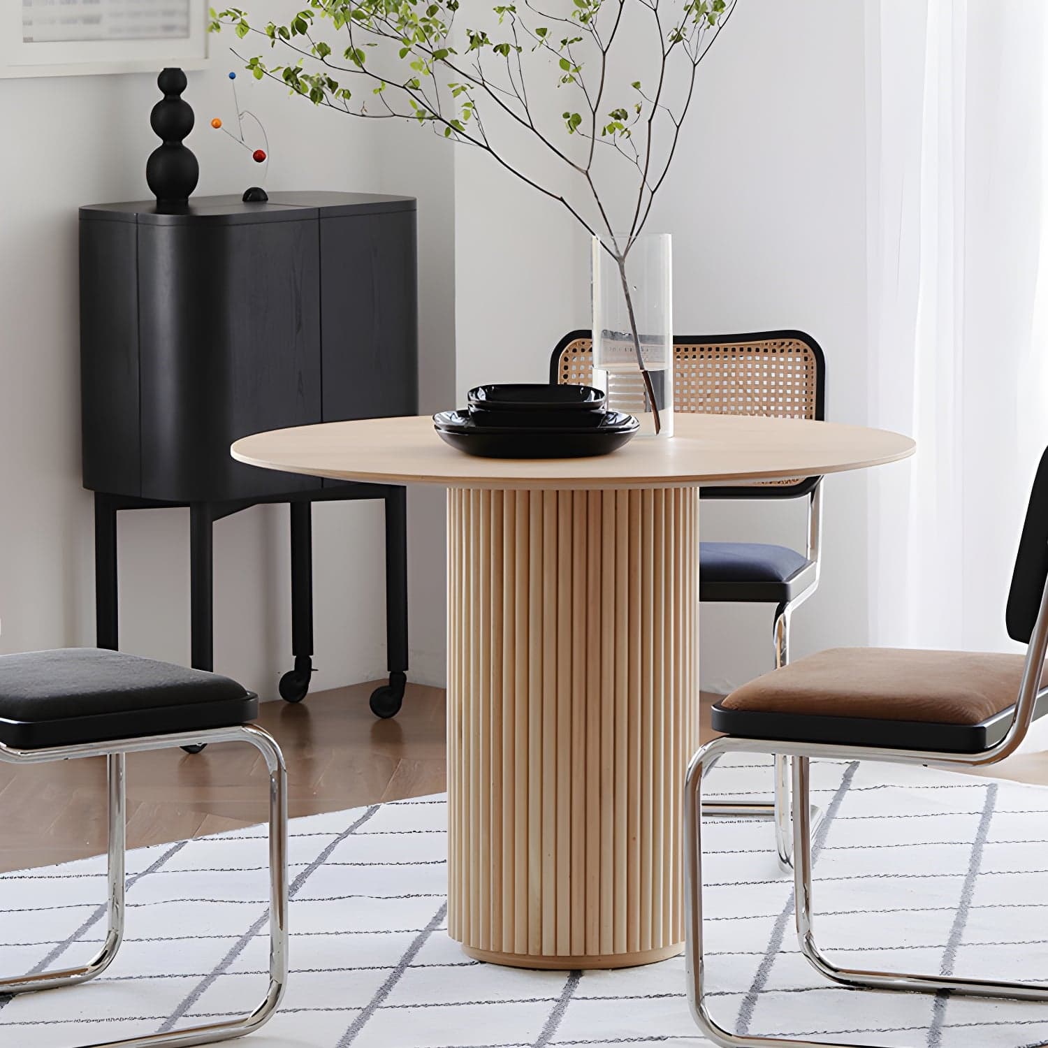 Round Pedestal Casual Table Simplicity Style Dining Room Home Furniture thumbnail 5