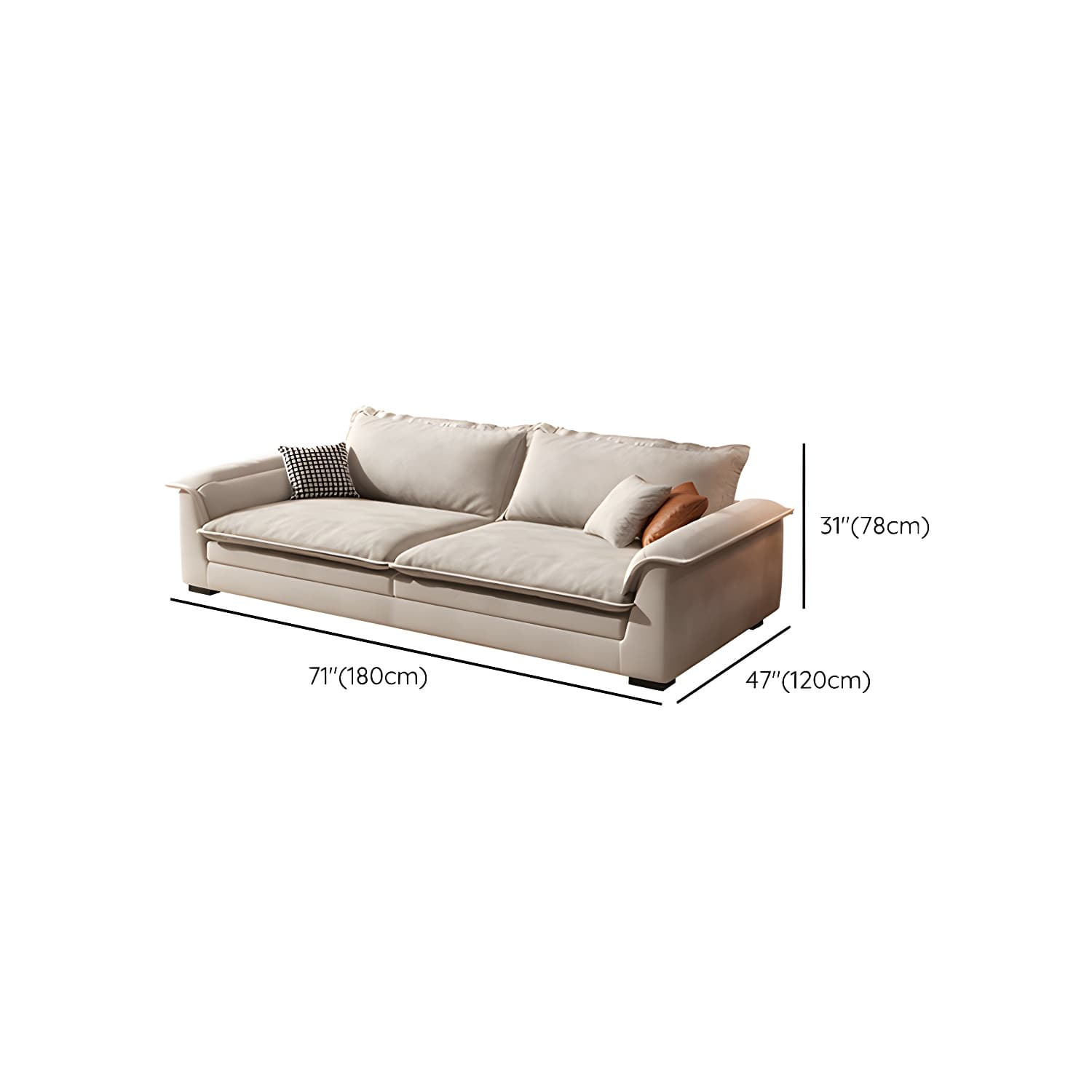 Contemporary Style Wood Frame Pillow Top Arm Sofa For Living Room thumbnail 19