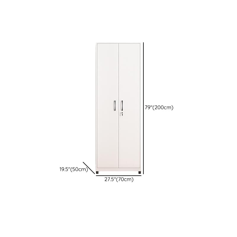 White Modish Steel Independent Armoire Cabinet with Adaptable Shelf, Soft Close Door, and Clothing Rod thumbnail 16