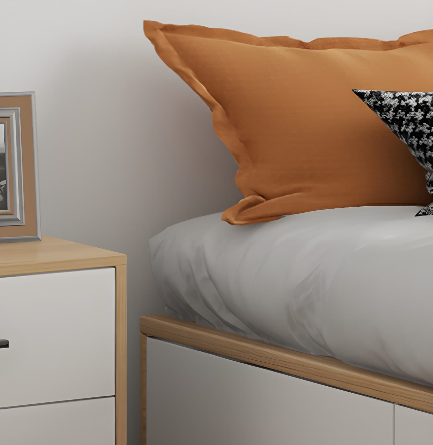 Contemporary Natural Wood Mattress Included Lift Up Storage Bed Frame thumbnail 9
