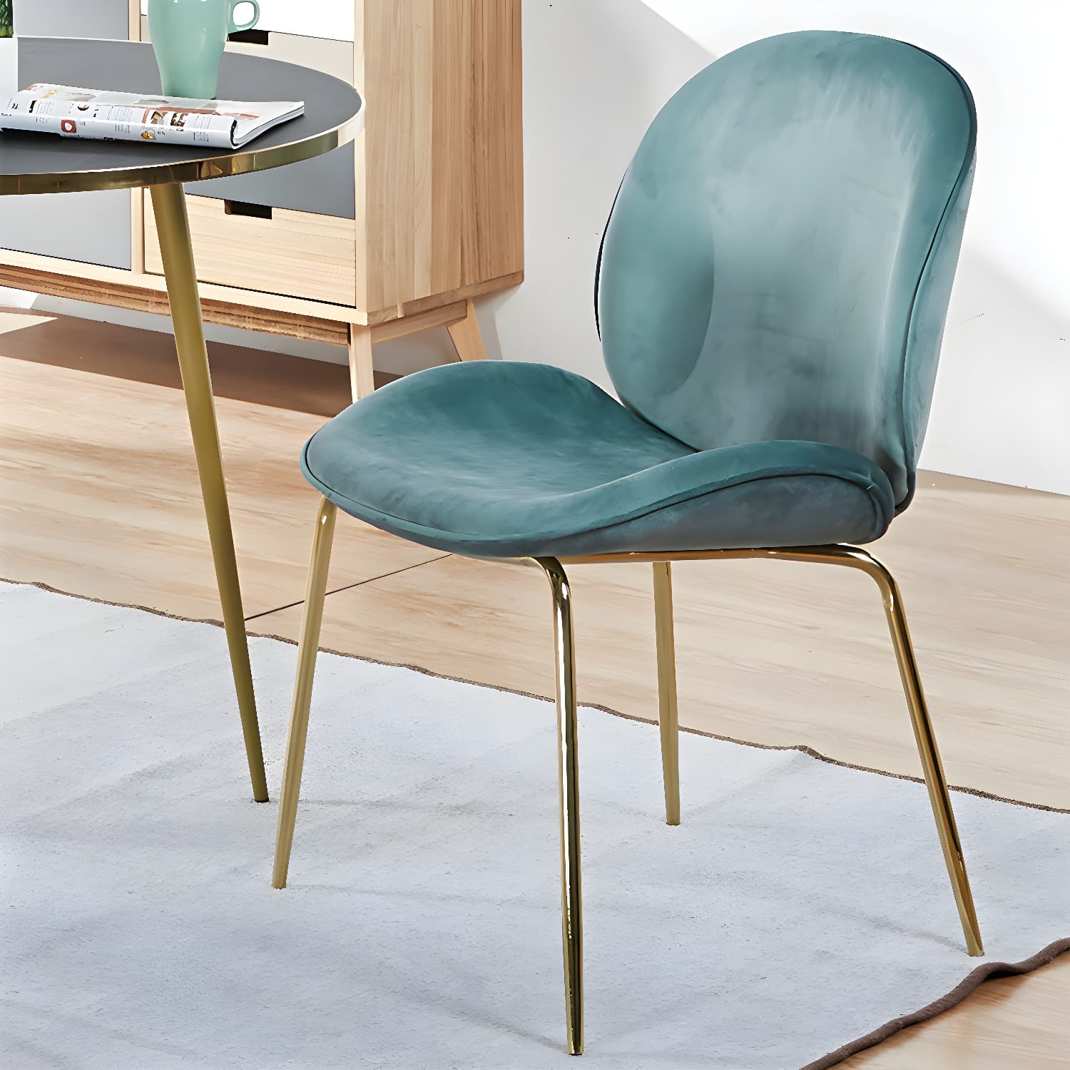 Metal Scandinavian Restaurant Side Chair Matte Finish Wingback Dining Chair thumbnail 13