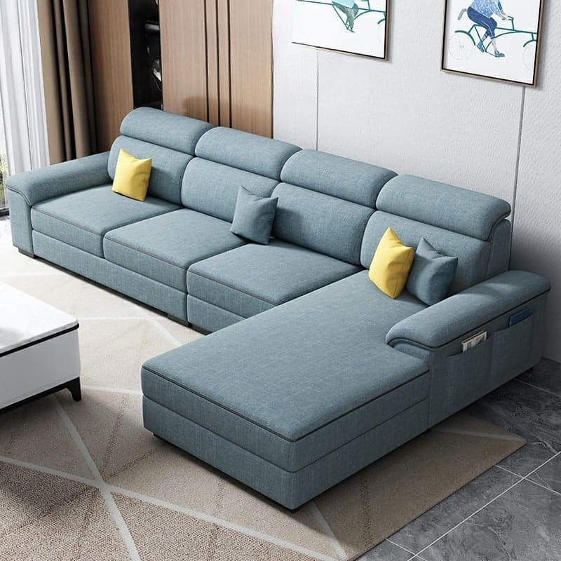 Modern L-Shape Right Hand Facing Sofa & Chaise with Concealed Support thumbnail 3