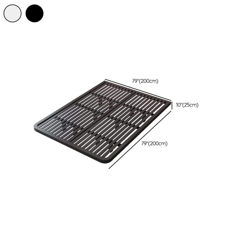 Trendy Alloy Floating Bed Tool-Free Assembly Bedroom, White/Black thumbnail 18