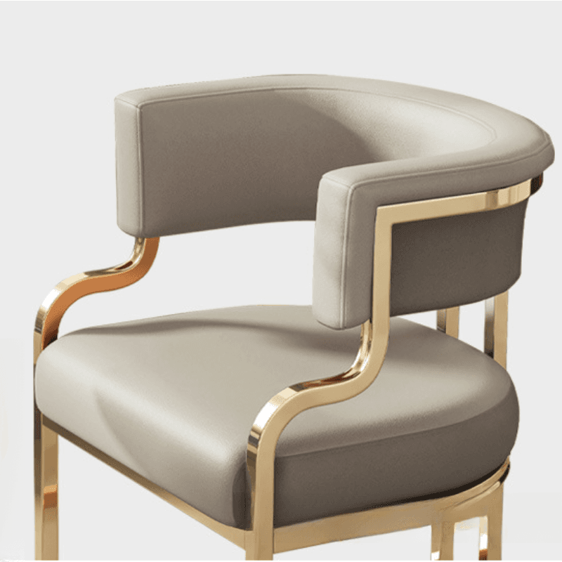 Minimalist Arm Chair with Cushioned Seat, Arms, Metallic Metal Legs, and Low Back thumbnail 20