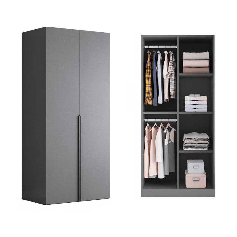 Trendy Dove Grey Wooden Wardrobe with Interior Shelves, Soft Close Door & Hanging Rod thumbnail 15