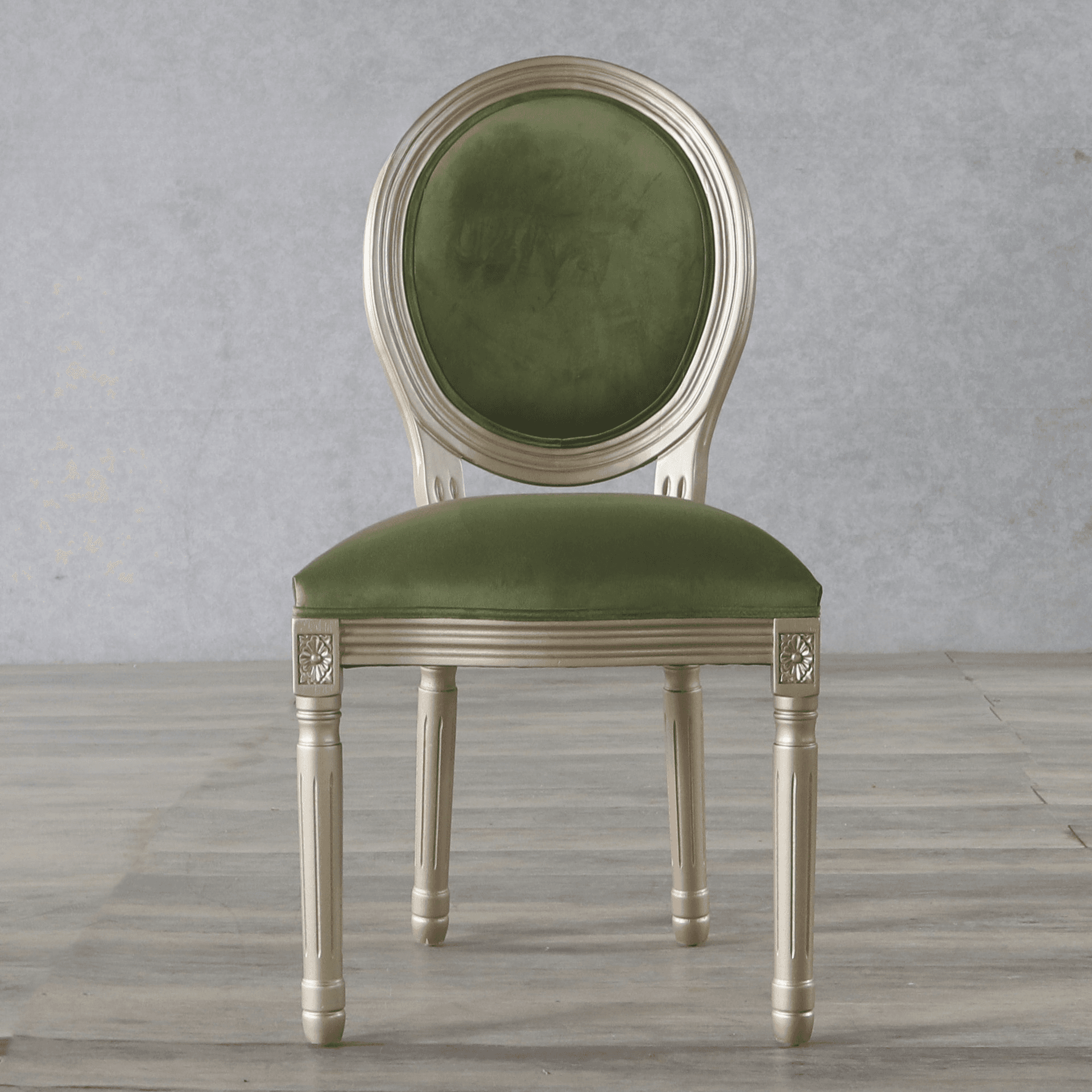 Golden Legged King Louis Back Armless Chair for Dining Room, Outlined Frame with Foot Pads, Steady and Stable thumbnail 9