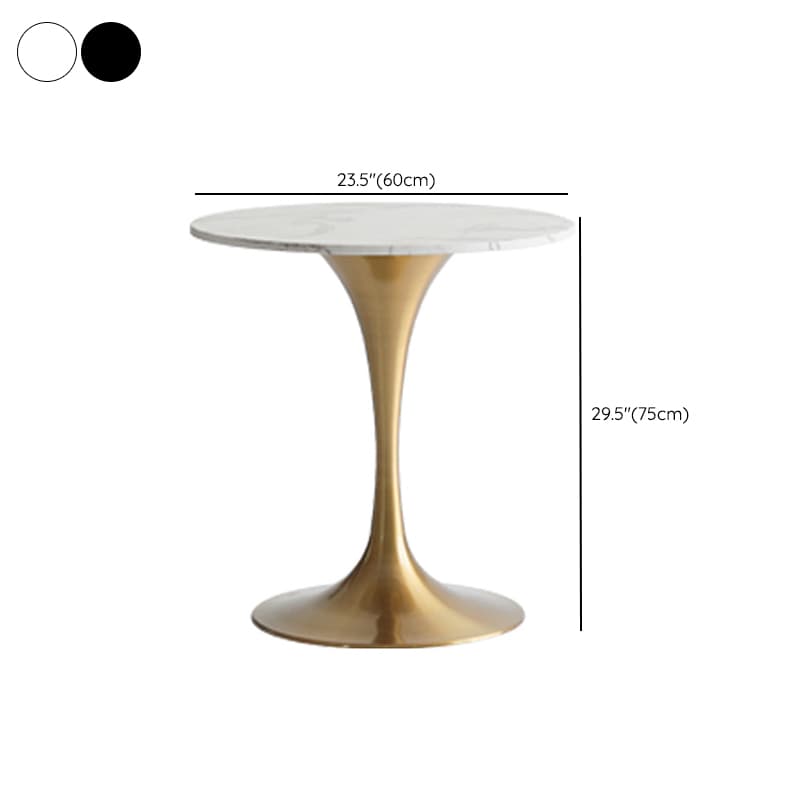 Standard Table Height Round Marble Stone Fixed Table for 2 in a Glamorous/Casual Style thumbnail 9