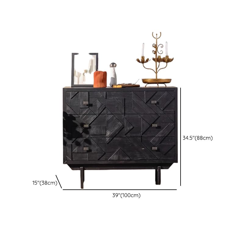Modern Simple Style Rectangle Standalone Accent Chest with Lumber Drawer in Ink thumbnail 11