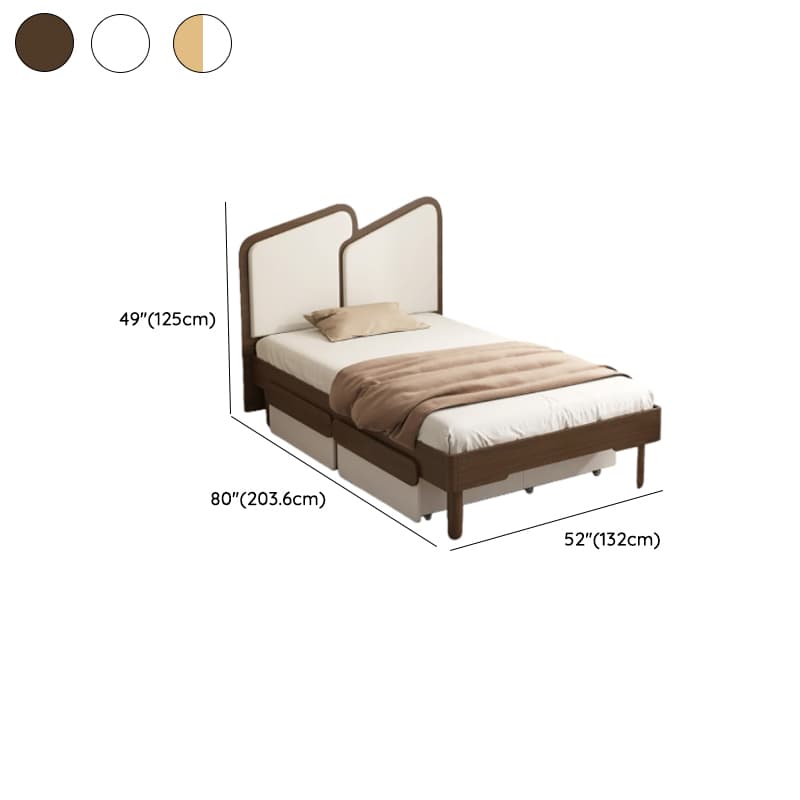 Contemporary Storage Included Panel Bed with Leg and Natural Wood Slat for Bedroom thumbnail 13