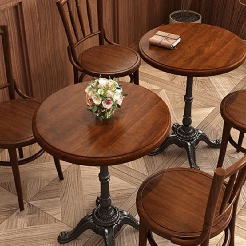 Standard Table Height Fixed Dining Table in Sand with a Natural Wood Tabletop for 2 in a Simplistic Style thumbnail 7