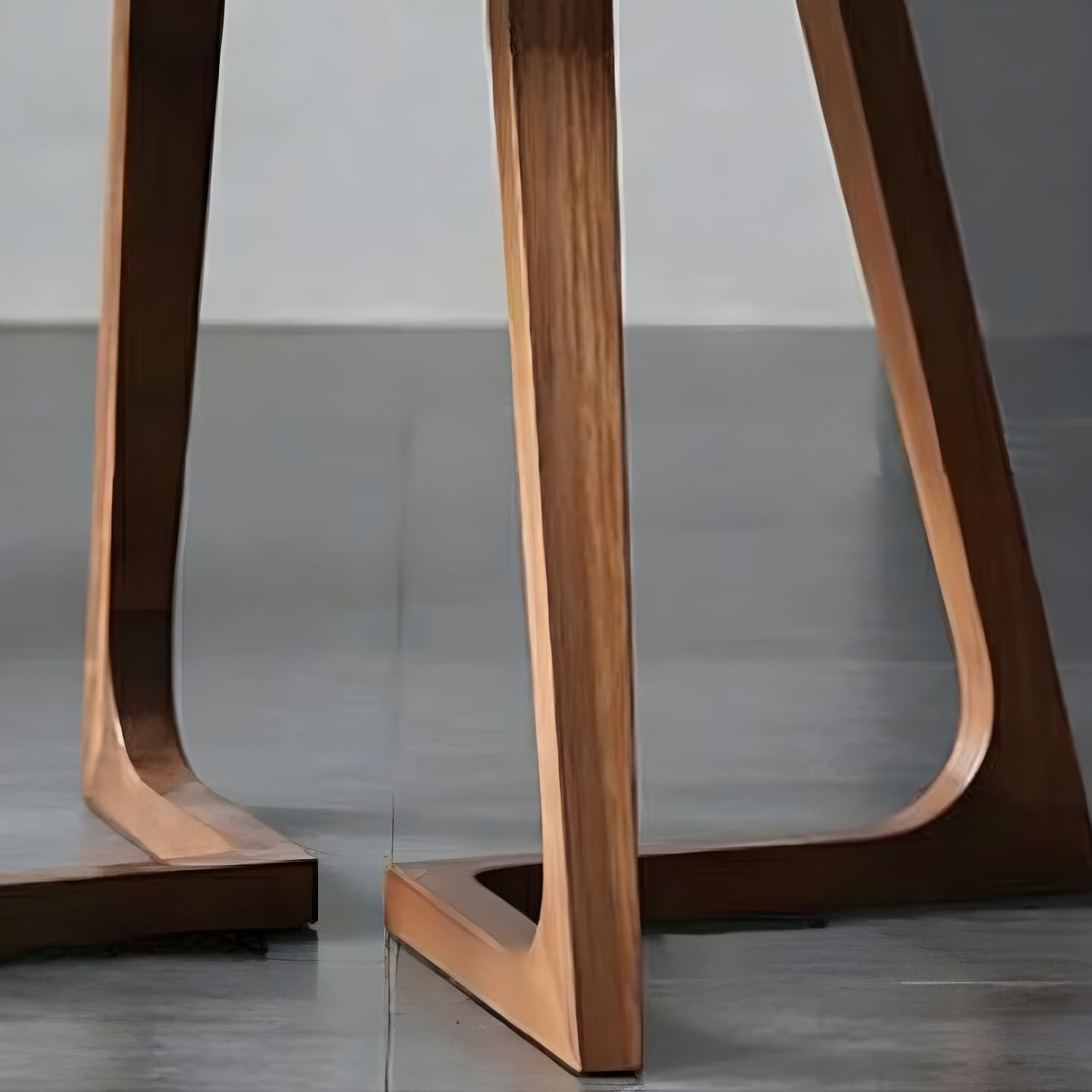 Scandinavian Brown Round Wood Dining Table with Double Pedestal Base thumbnail 9
