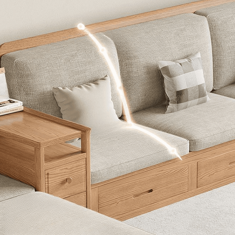 Versatile Straight/L-Shape Sofa/Sofa Recliner in Cotton for 5/Seats 2/1-seater with Drawer Storage and Horizontal/Left Orientation thumbnail 6