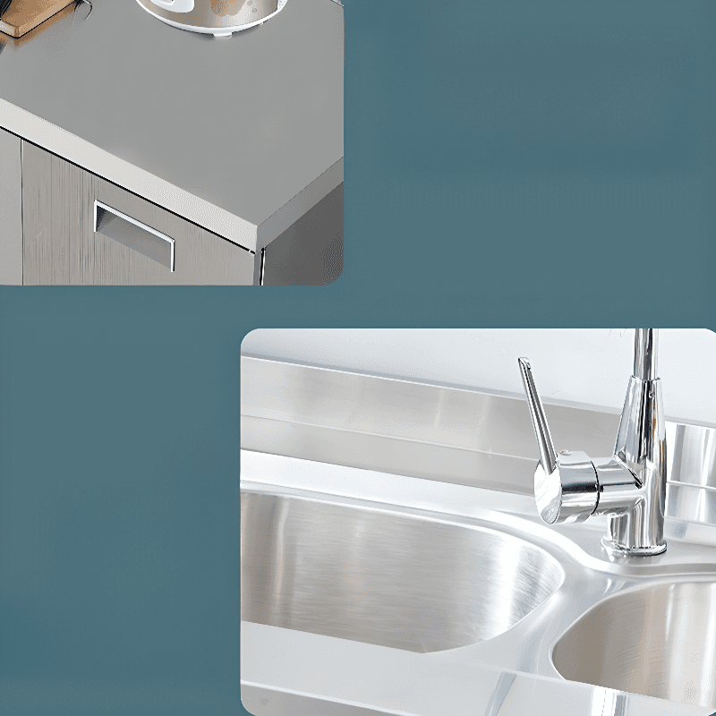 Minimalist Standard/Narrow Metal Buffet Table Kitchen Cupboards with 3 Shelves & 4 Doors/3 Doors/2 Doors thumbnail 2