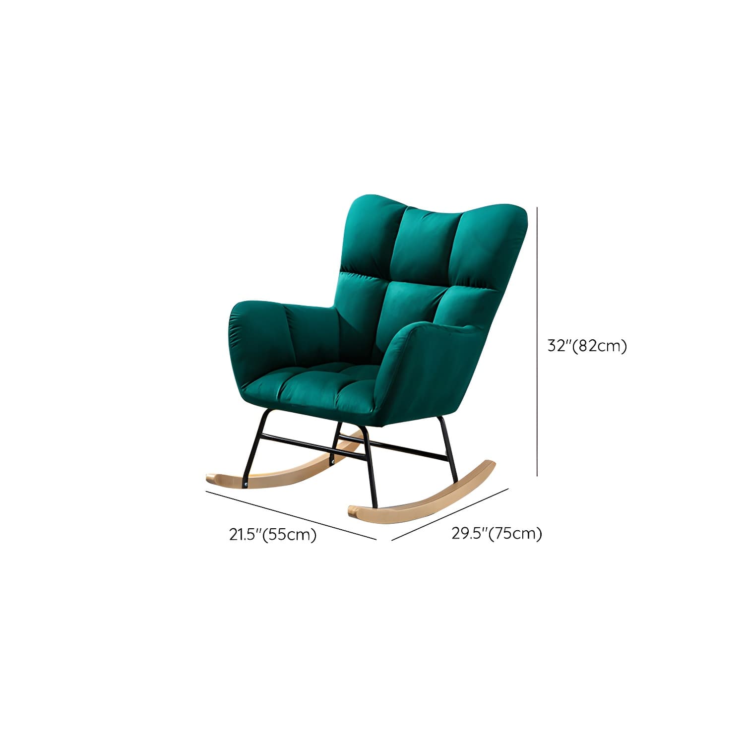 Rocking Accent Chair Upholstered Contemporary Living Room Spindle Tufted Cushions thumbnail 22