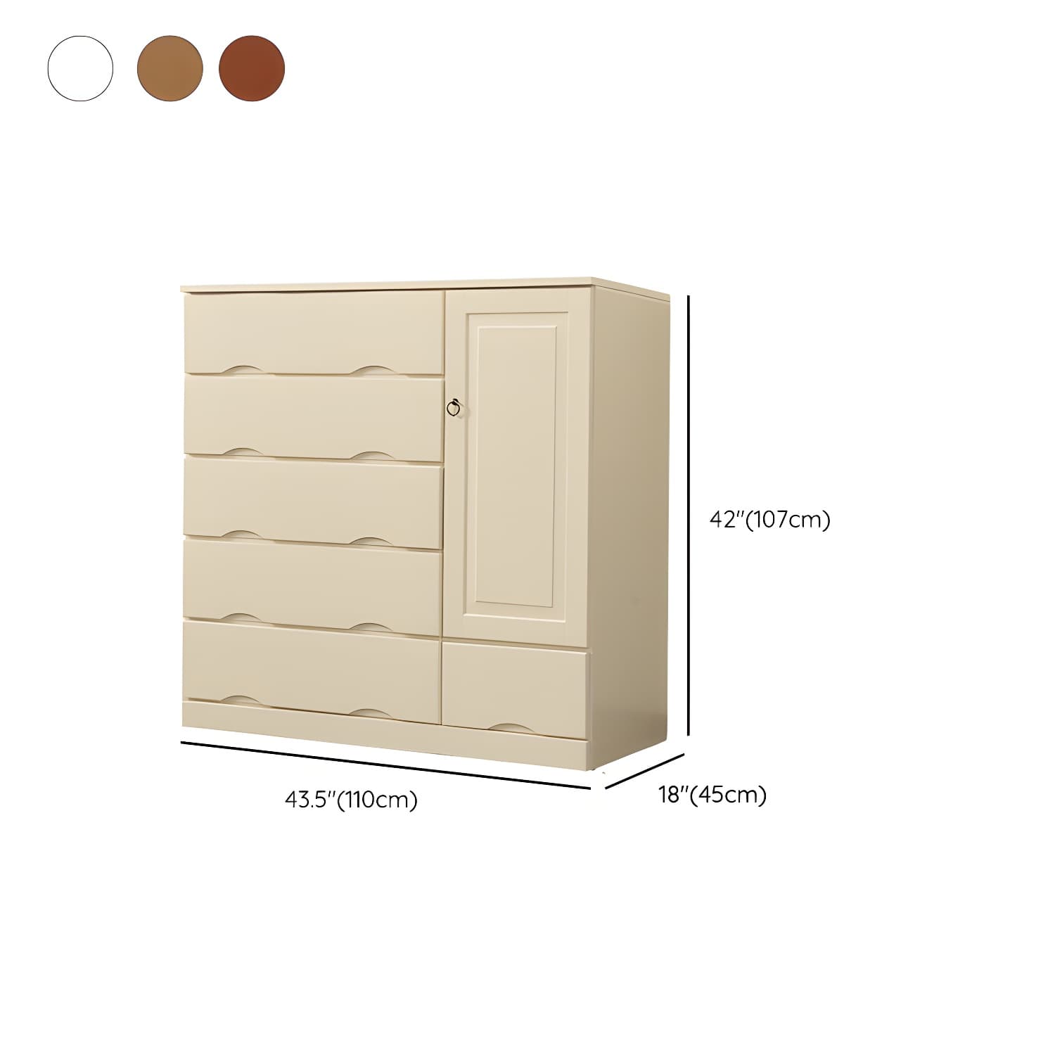 Modern Solid Wood Combo Dresser with Shelves, Drawers, and Cabinet Storage thumbnail 17