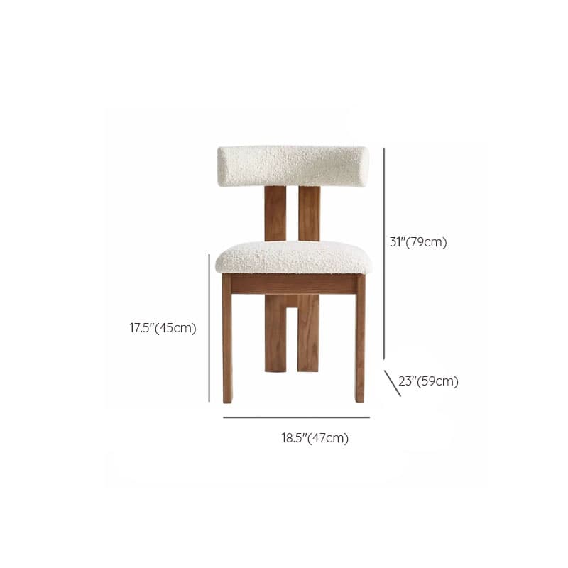 Modern Upholstered Armless Kitchen & Dining Chair, Open Back, Wood Ash, 1 Piece thumbnail 22