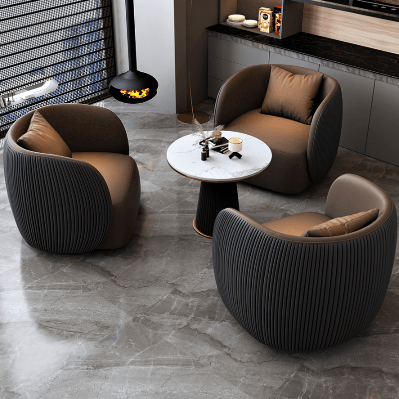 Modern Simple Style Dining Table Set with Padded Chair, Back Seat, and Arms thumbnail 7