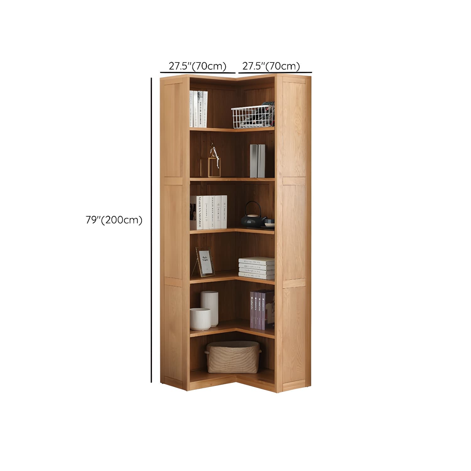 Modern Solid Wood Corner Shelves Included Side Cabinet for Bedroom thumbnail 12