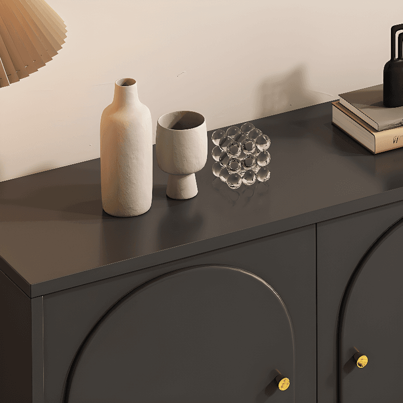 Midnight Black Modern Sideboard with 3 Drawers, Standard Size, 1 Shelf, Larder Storage, and 2 Doors thumbnail 3