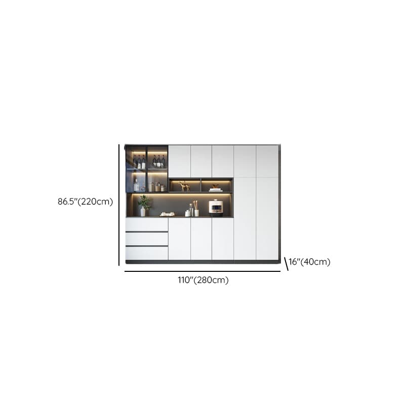 Standard/Wide Chalk 3 Drawers Closet 2 Shelves/1 Shelf Glass Doors Functional Storage Cabinet Sideboard thumbnail 27
