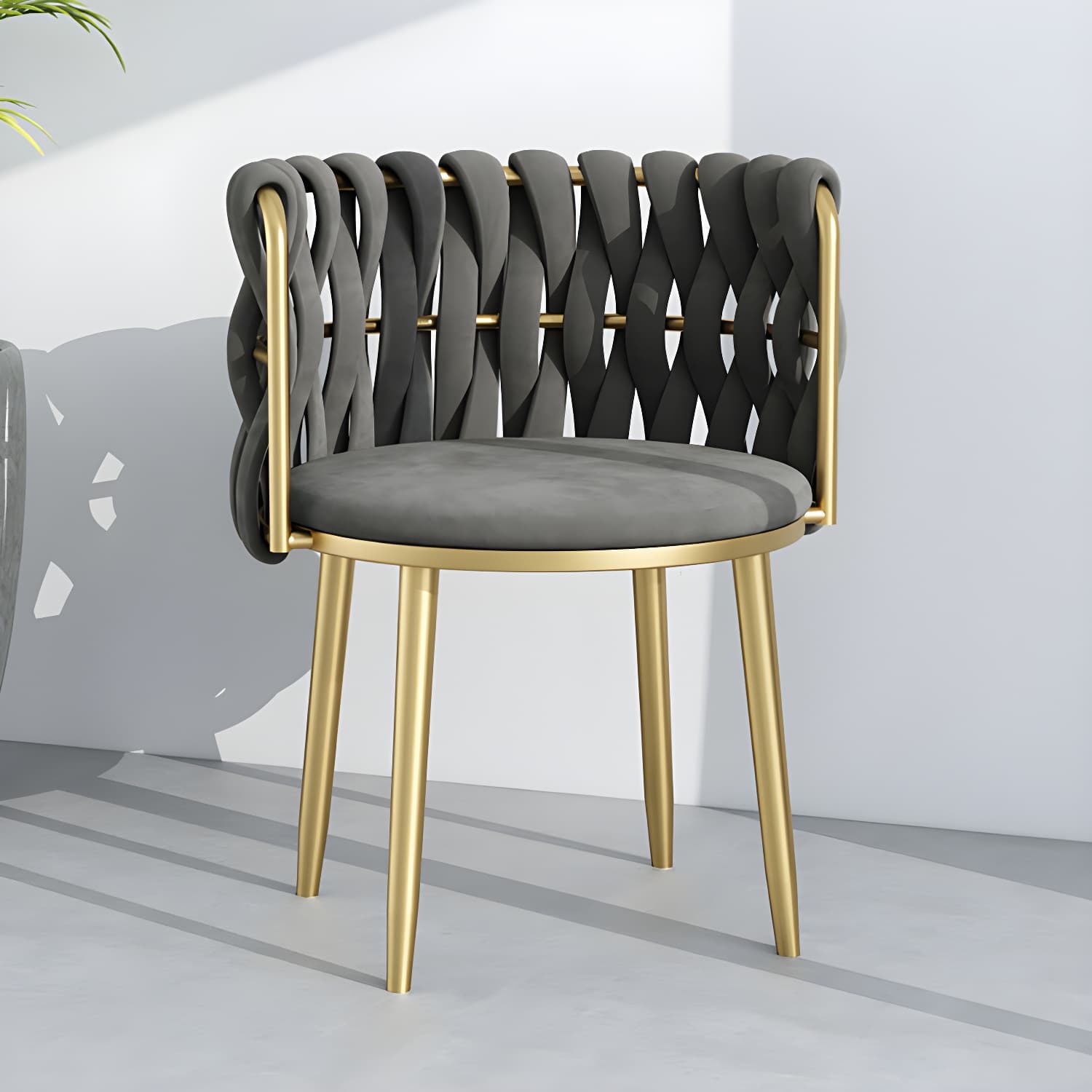 Nordic Metal Dining Room Chairs Velvet Armless Dining Chairs for Restaurant thumbnail 13