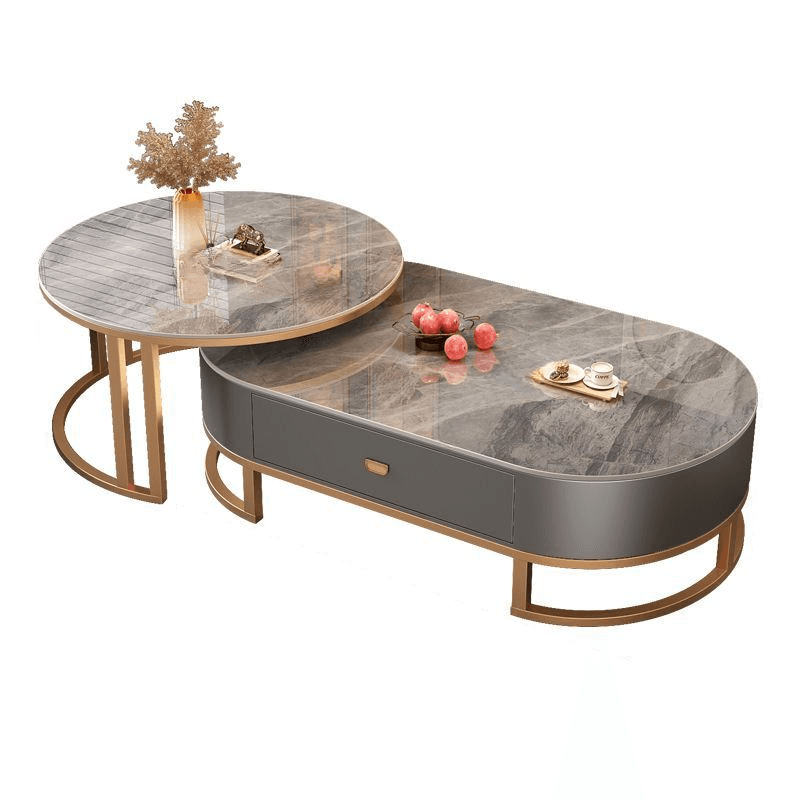 Modern Nesting Accent Table Set with Structure Base and Oblong Top thumbnail 13