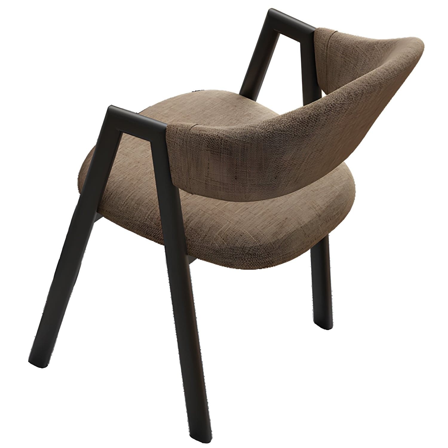 Modern Style Iron Arm Chair Open Back Dining Side Chair with Upholstered thumbnail 2