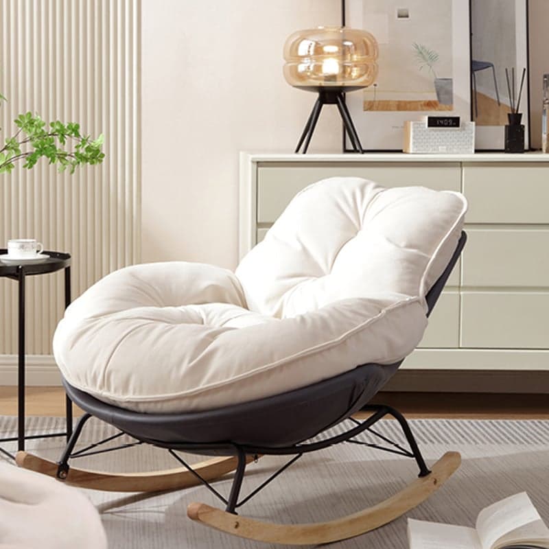Chalk Simple 2 Piece Set Rocking Chair with Ottoman, Scratch-tolerant and Padded Upholstery thumbnail 2
