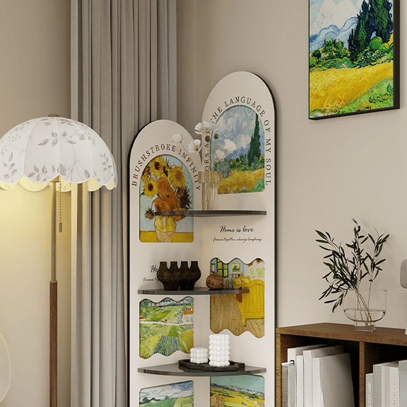 Modern Simple Style Nook Decorative Cabinet with 4 Exterior Shelves, Laminate Countertop in Midnight Black thumbnail 13
