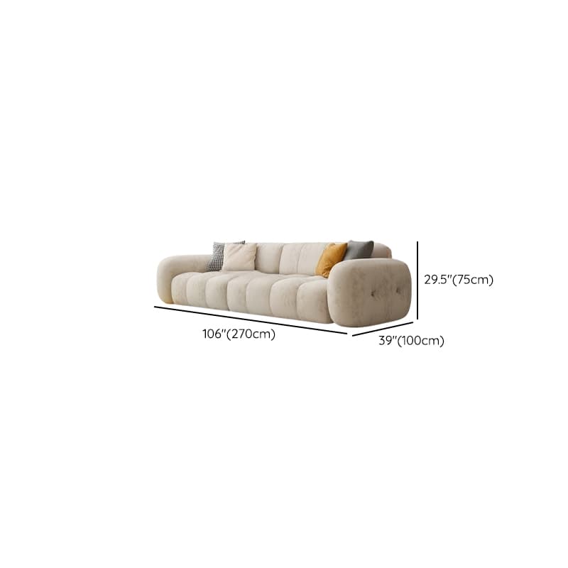 Channel Back L-Shape/Straight Right Hand Facing/Horizontal Sofa Recliner/Sofa Couch in Brown/Beige with Concealed Support & Pine Wood Frame for Living Room thumbnail 18