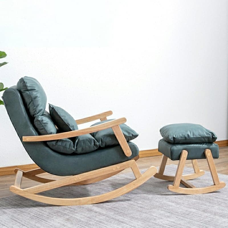 Modern Upholstered Rocking Chair with Track Arms and Ottoman for Stylish Interior Design thumbnail 2