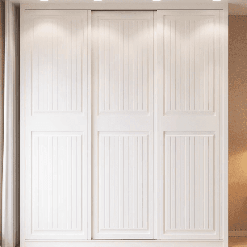 White Modish Manufactured Wood Independent Armoire Cabinet with Soft Close Drawer, Soft Close Door, and Interior Shelves