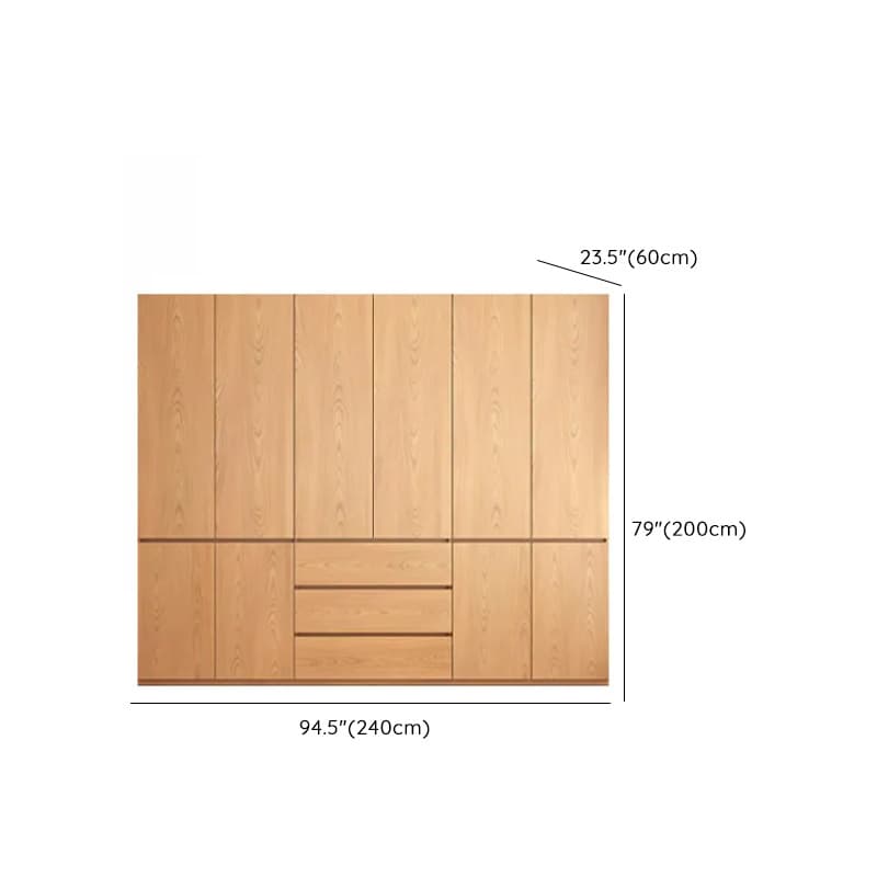 Natural Finish Unfixed Almirah Manufactured Wood Soft Close Drawer Soft Close Door Hinged thumbnail 20