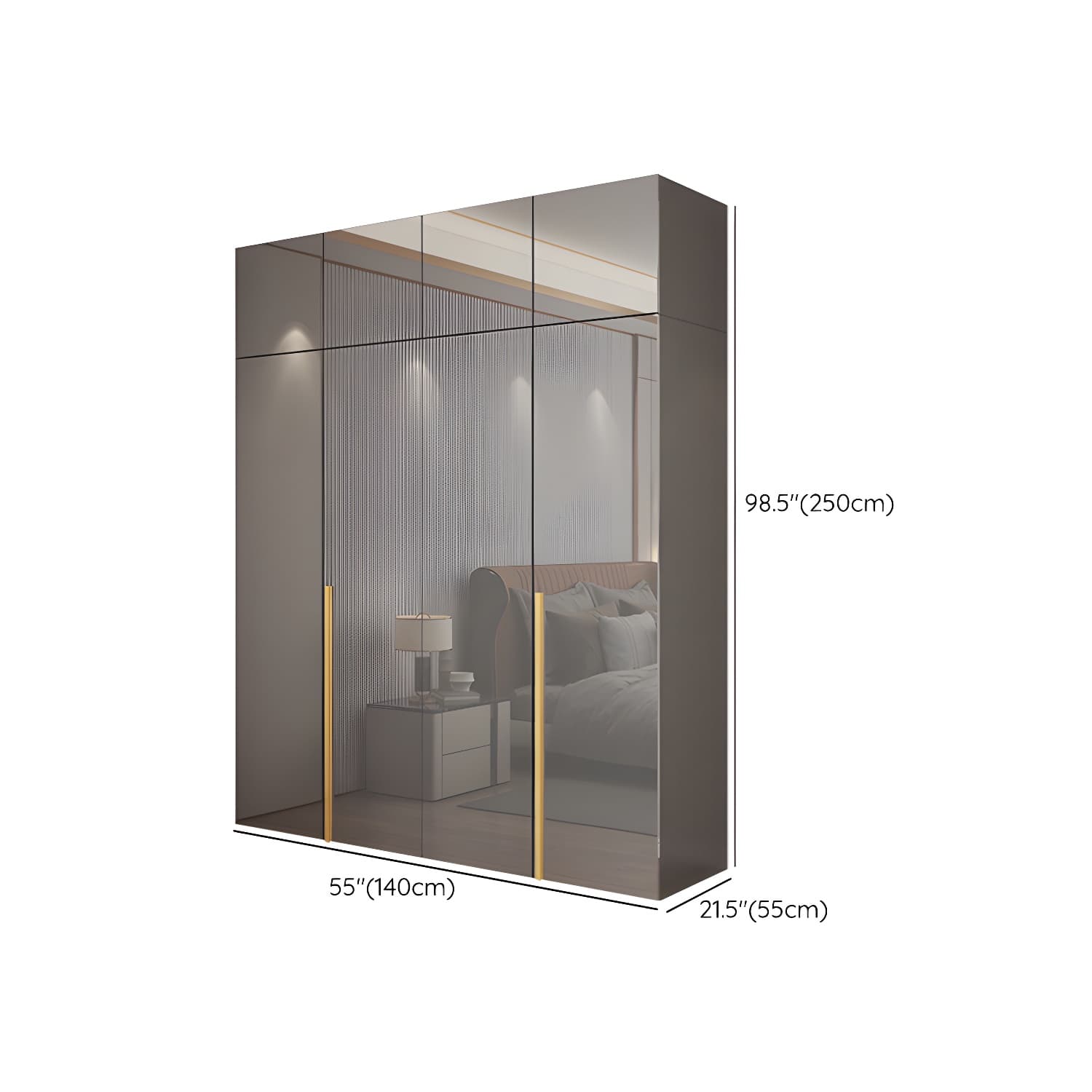 Engineered Wood Wardrobe Closet with Shelves Modern Wardrobe Cabinet for Home thumbnail 19