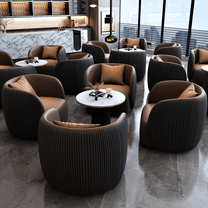 Modern Simple Style Dining Table Set with Padded Chair, Back Seat, and Arms thumbnail 9