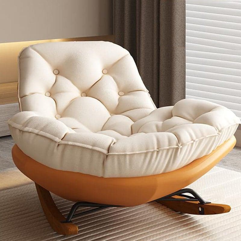 Chalk Modern Simple Style Upholstered Rocking Chair Couch, Scratch-defiant & Cushioned thumbnail 3