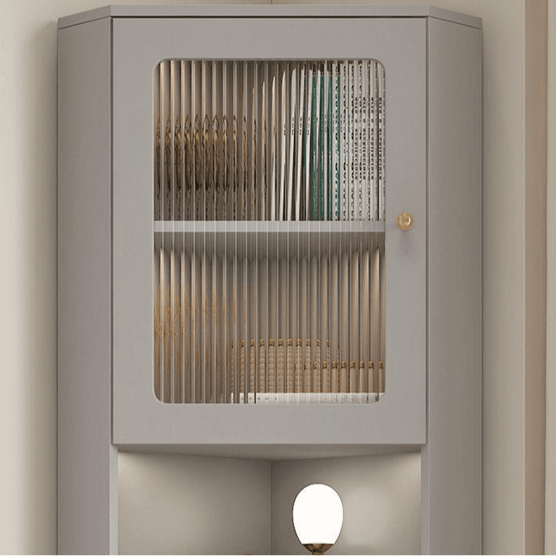 Grey/Beige Engineered Wood Utility Cabinet with Illuminating in a Modern Style thumbnail 10