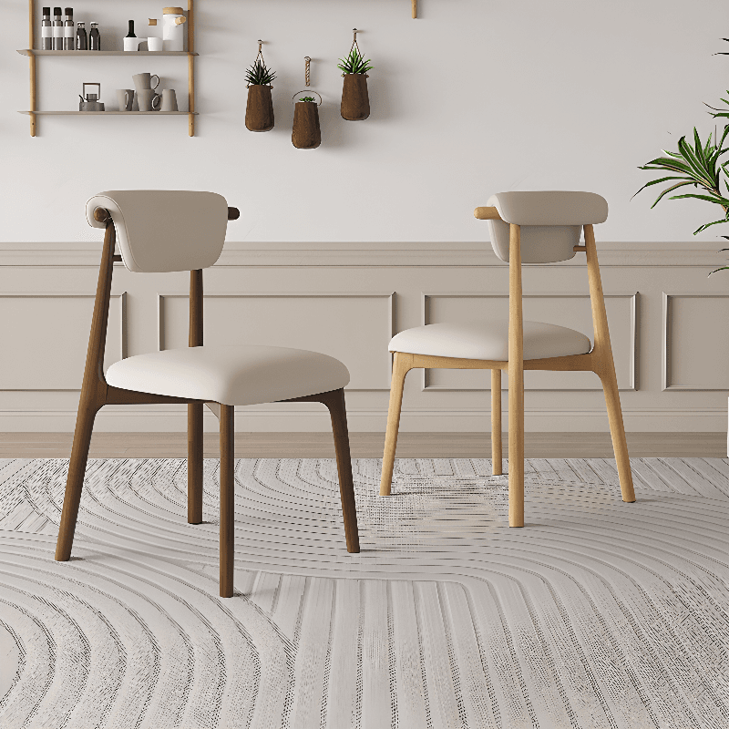 Casual Side Chair in Vinyl Leather with Wood Legs, Low Back, Framed and Balanced thumbnail 7