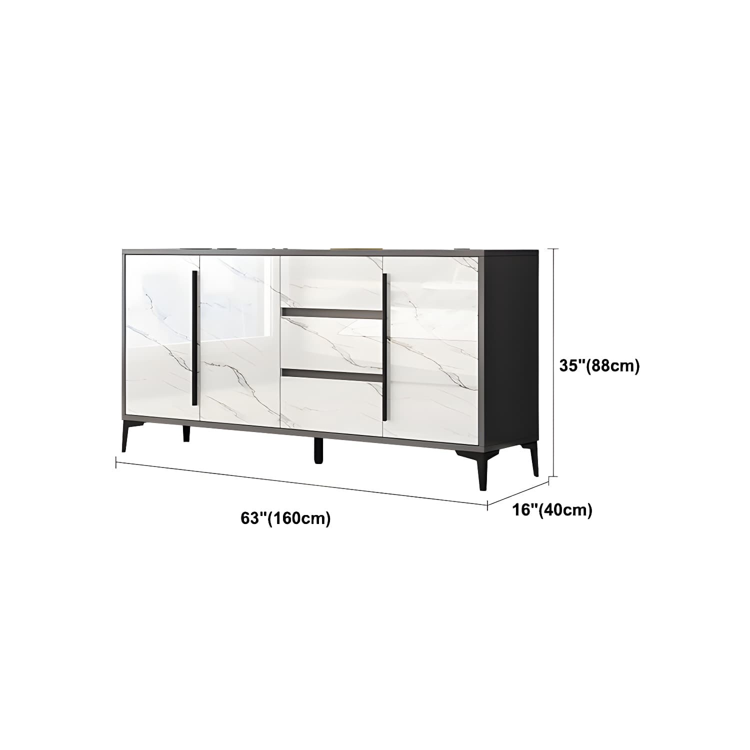 Engineered Wood Buffet Server with Drawers Modern Sideboard Table thumbnail 19