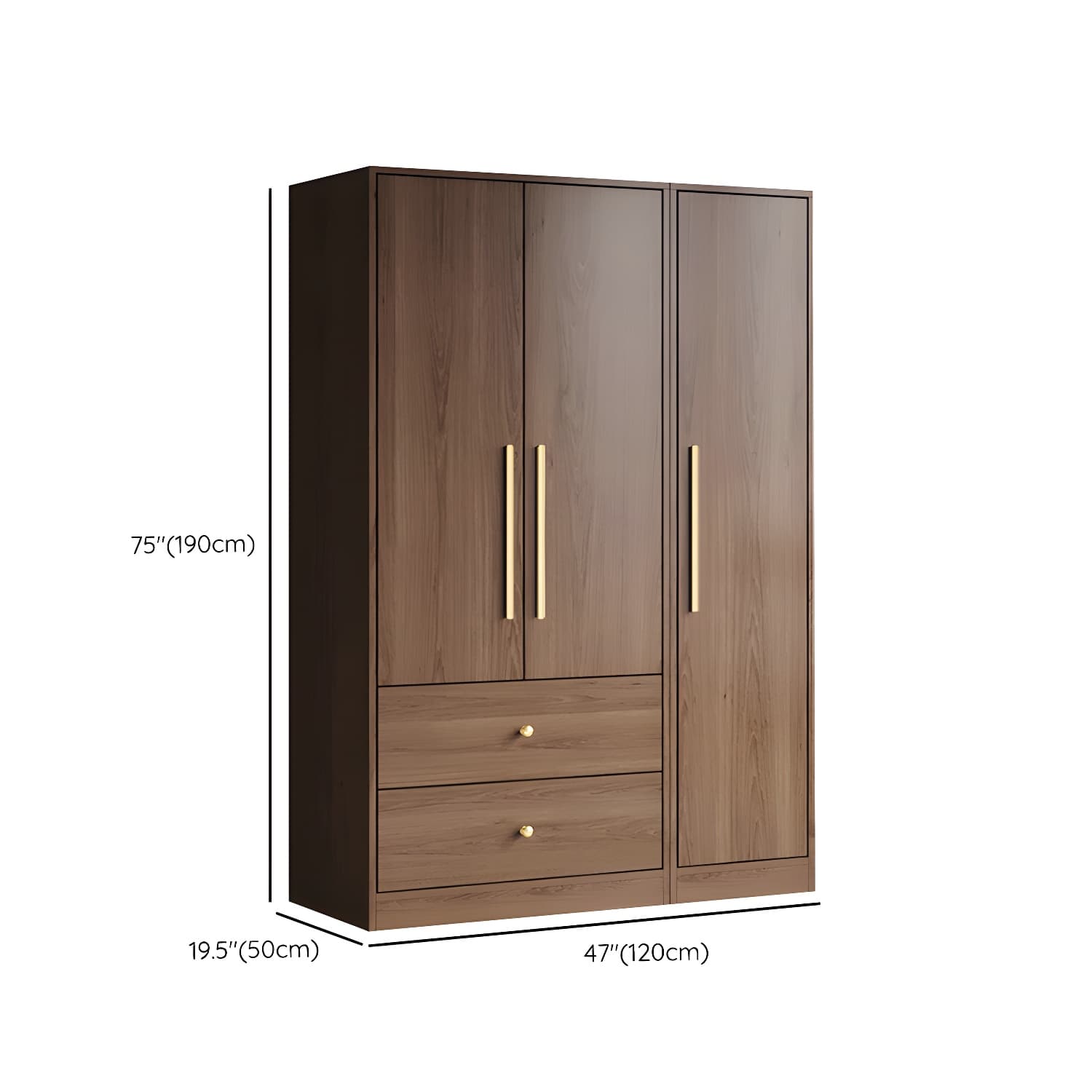 Wood Grain Design Armoires & Wardrobes with Soft Close Door and Storage Space thumbnail 17